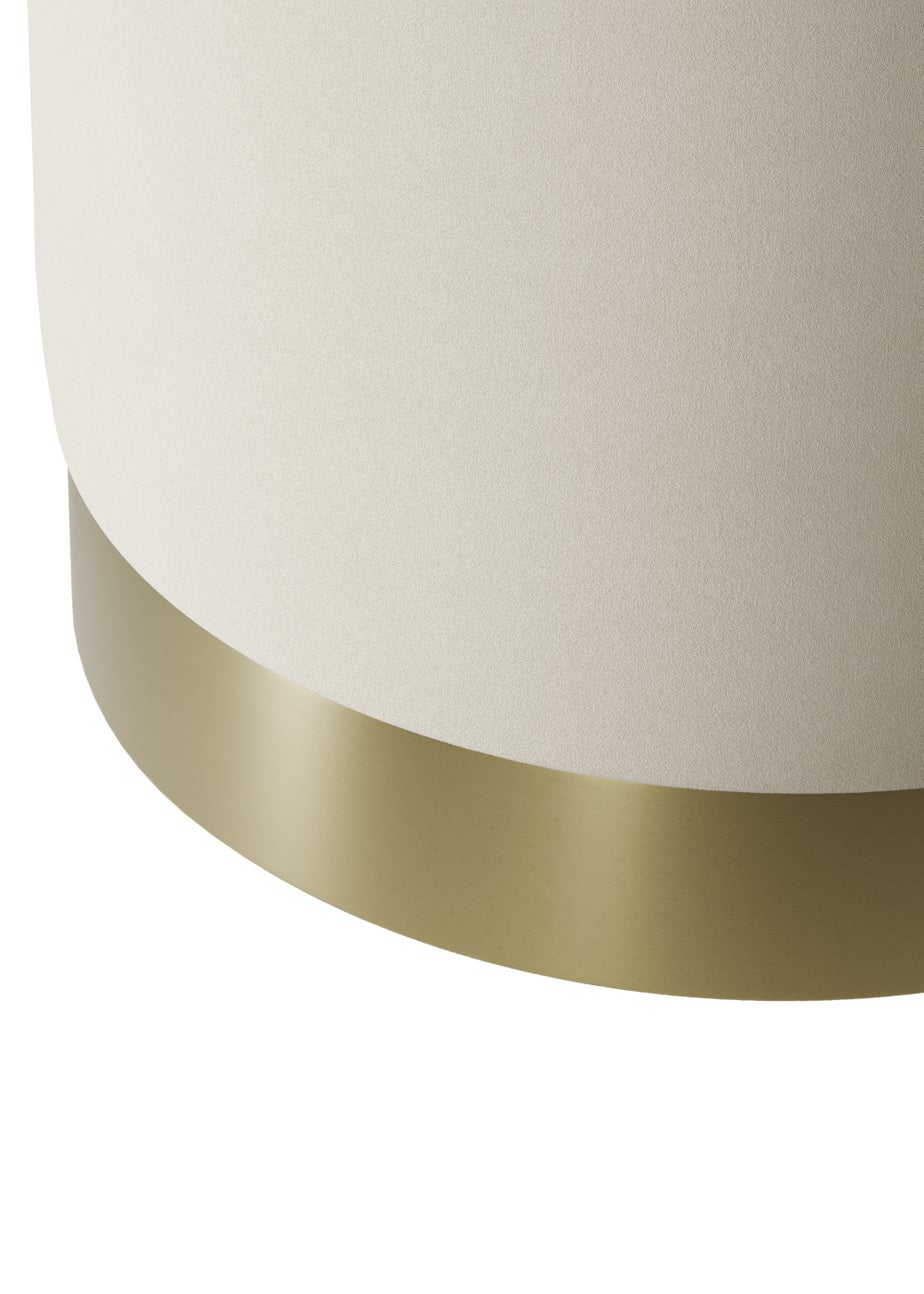 LPD Furniture Lara Pouffe Cream Velvet Small (435x405x405mm)