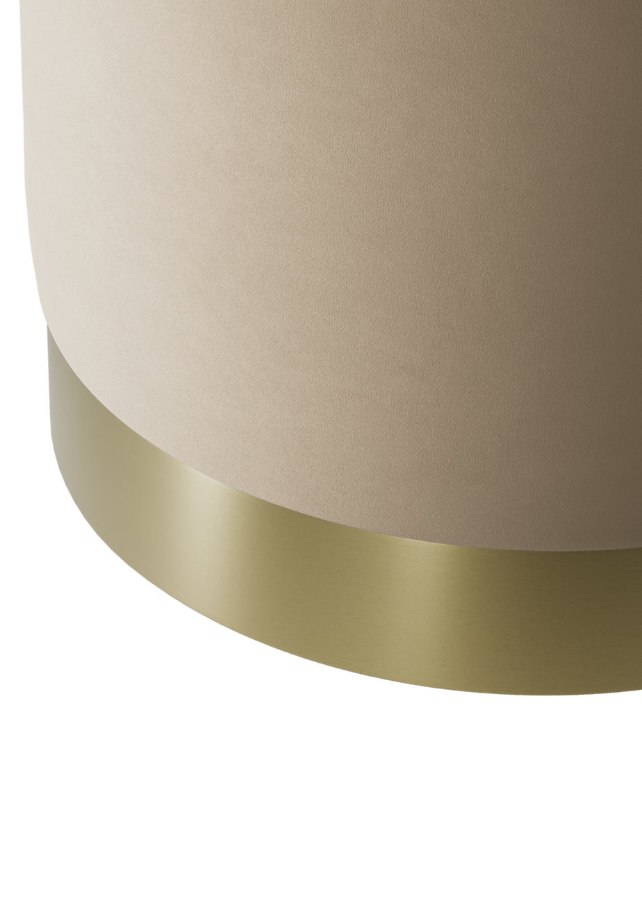 LPD Furniture Lara Pouffe Beige Velvet Small (435x405x405mm)