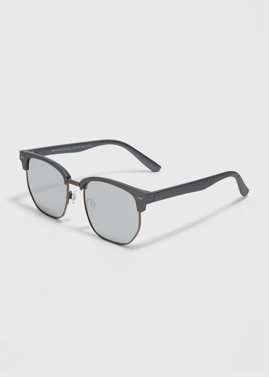 Grey Clubmaster Sunglasses