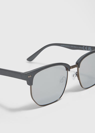 Grey Clubmaster Sunglasses
