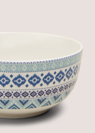 Indigo Geo Design Bowl