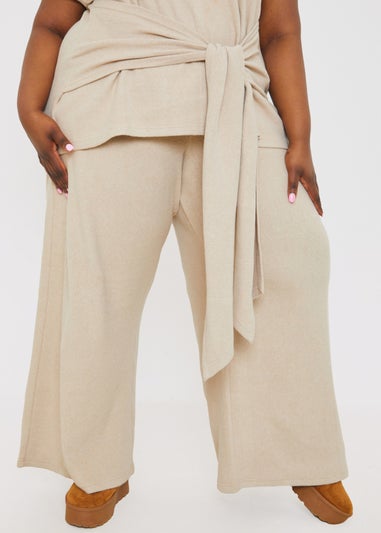 In The Style Stone Soft Ribbed Waist Drape Trousers