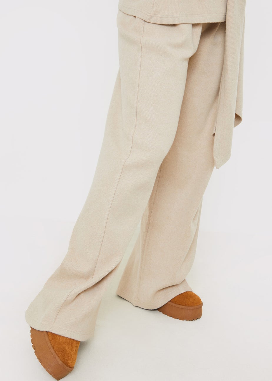 In The Style Stone Soft Ribbed Waist Drape Trousers