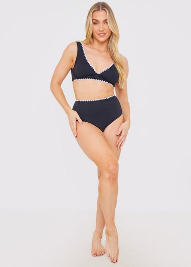 In the Style Jac Jossa Black Trim Bkini Top