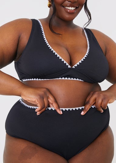 In the Style Jac Jossa Black Trim High Waisted Bkini Bottoms