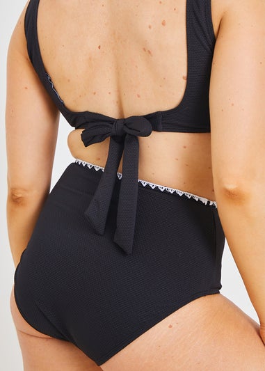 In the Style Jac Jossa Black Trim High Waisted Bkini Bottoms