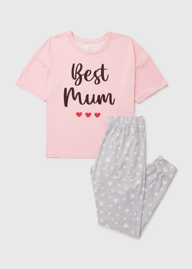 Pink & Grey Best Mum Pyjama Set