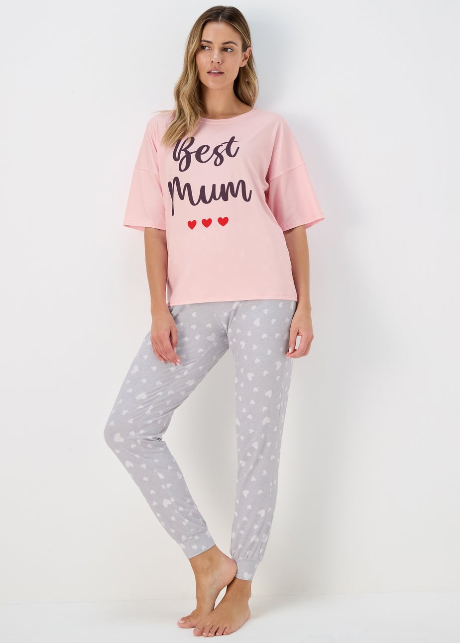 Pink & Grey Best Mum Pyjama Set