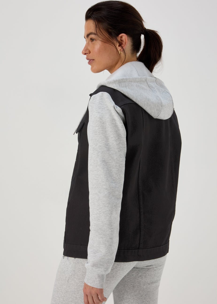 Black Denim Jersey Jacket