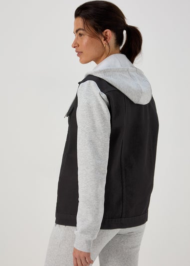 Black Denim Jersey Jacket