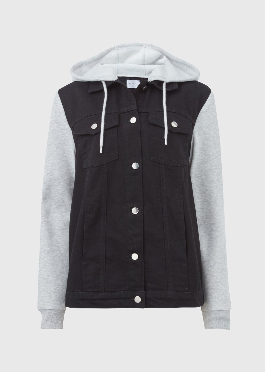 Black Denim Jersey Jacket