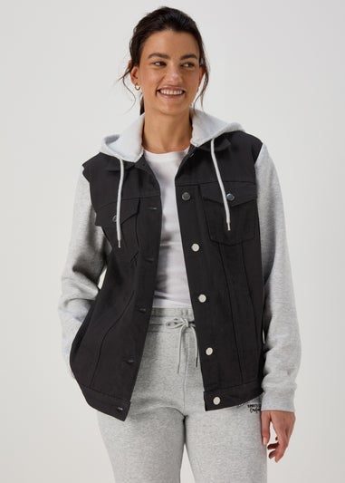 Black Denim Jersey Jacket