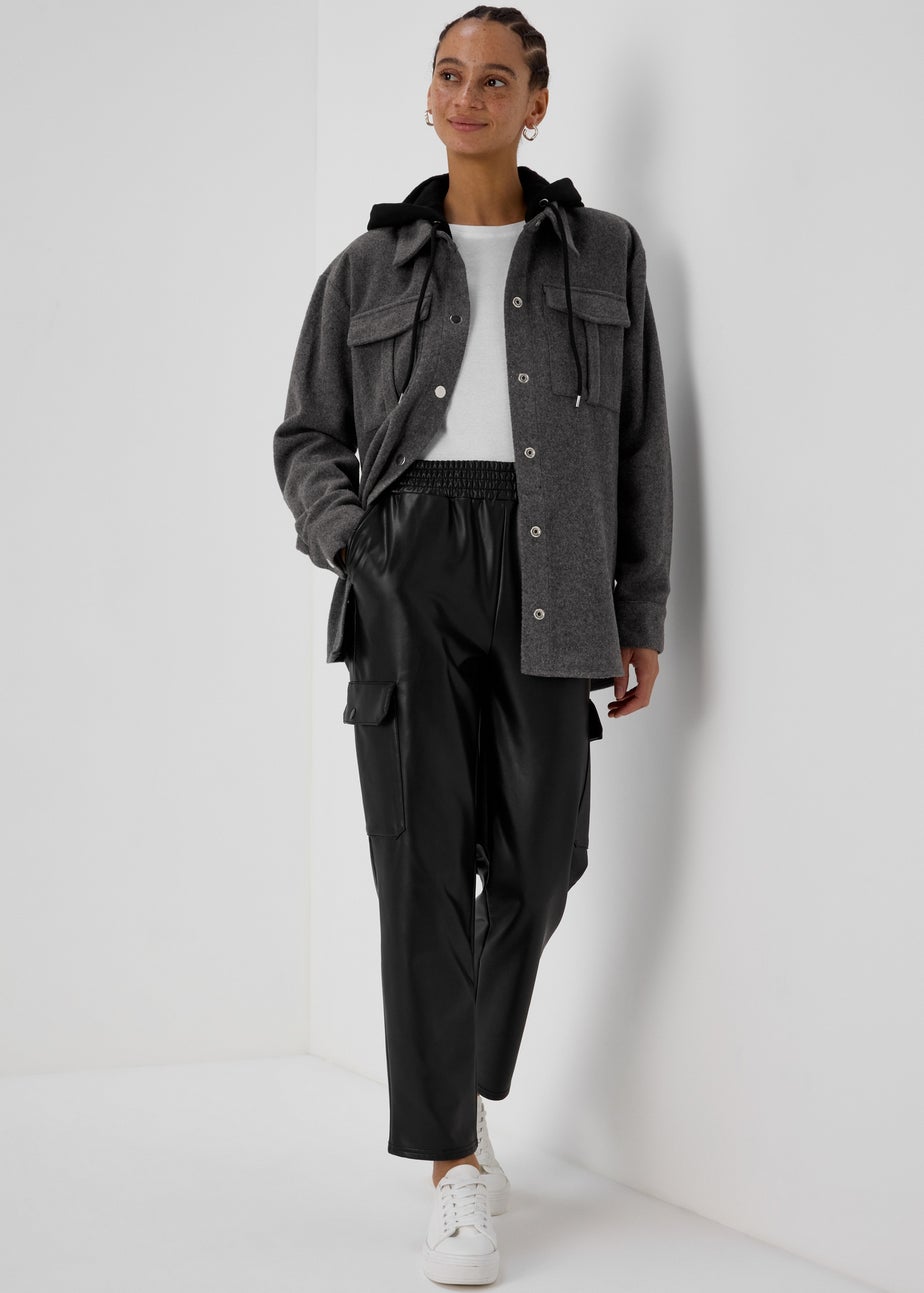 Grey Hooded Utility Jacket