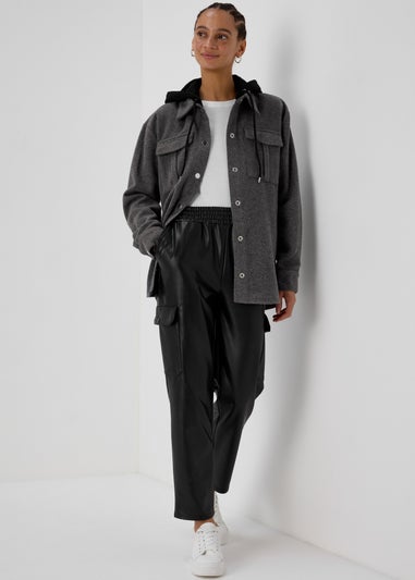 Grey Hooded Utility Jacket