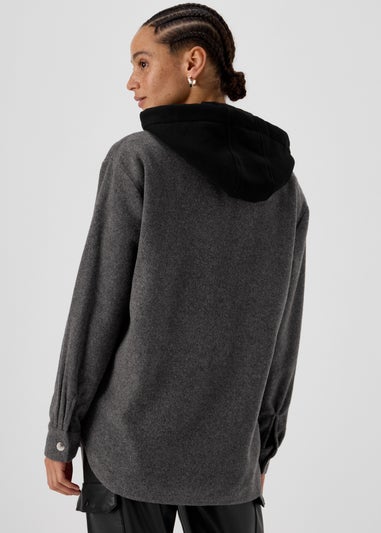 Grey Hooded Utility Jacket