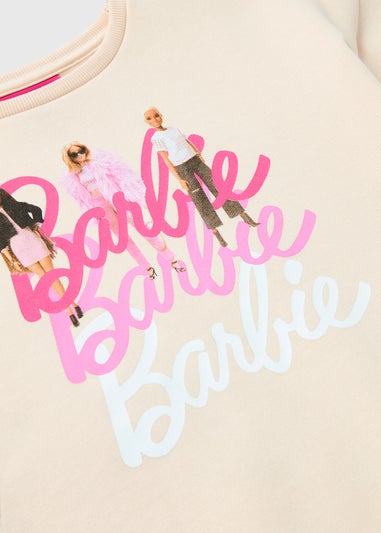 Girls Cream Barbie Logo Sweatshirt (4-11yrs)