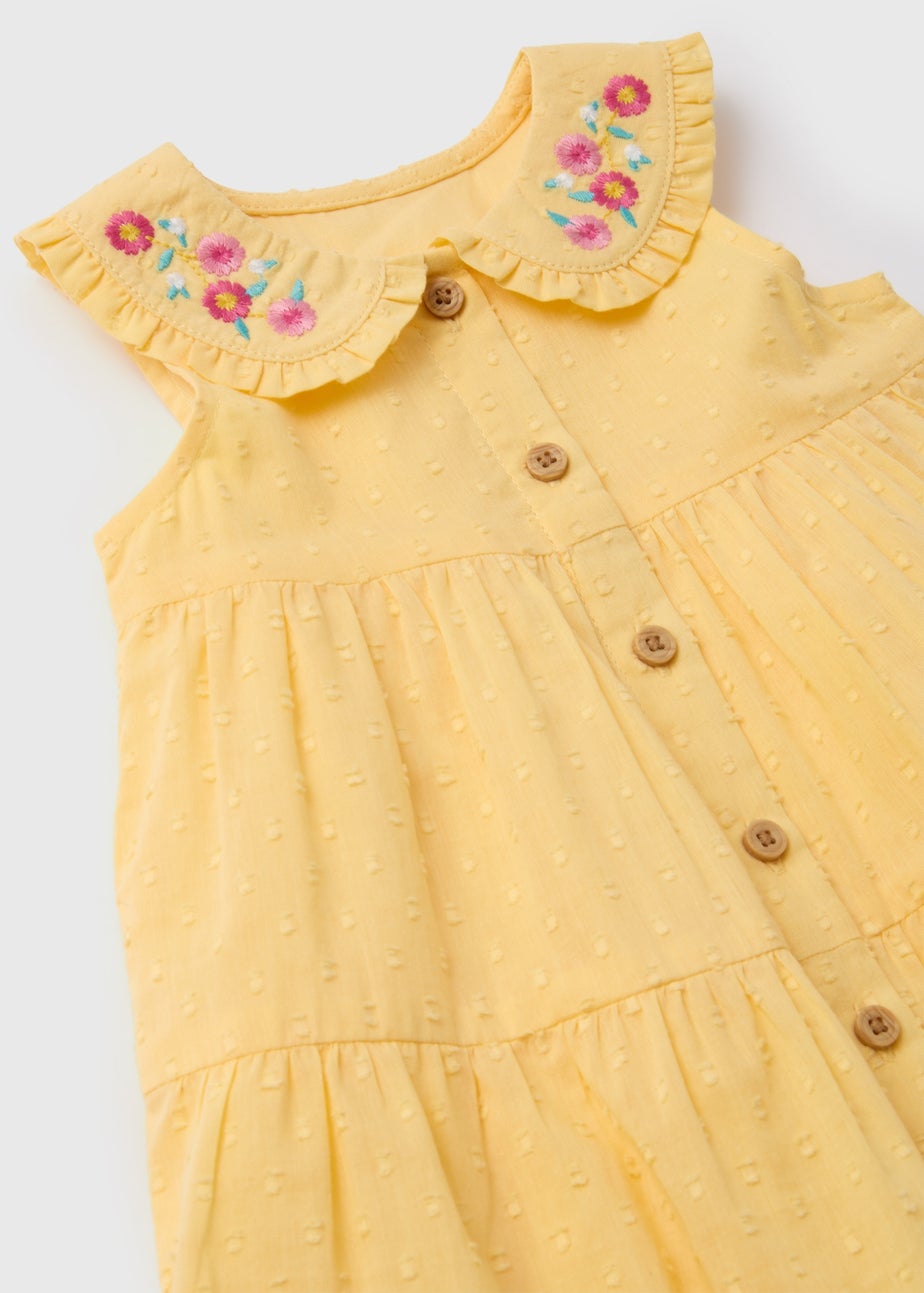 Baby Yellow Frill Collar Tiered Dress (Newborn-23mths)