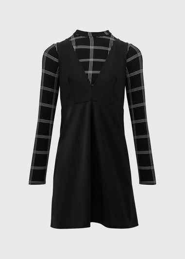 Black Mono Pinafore Dress