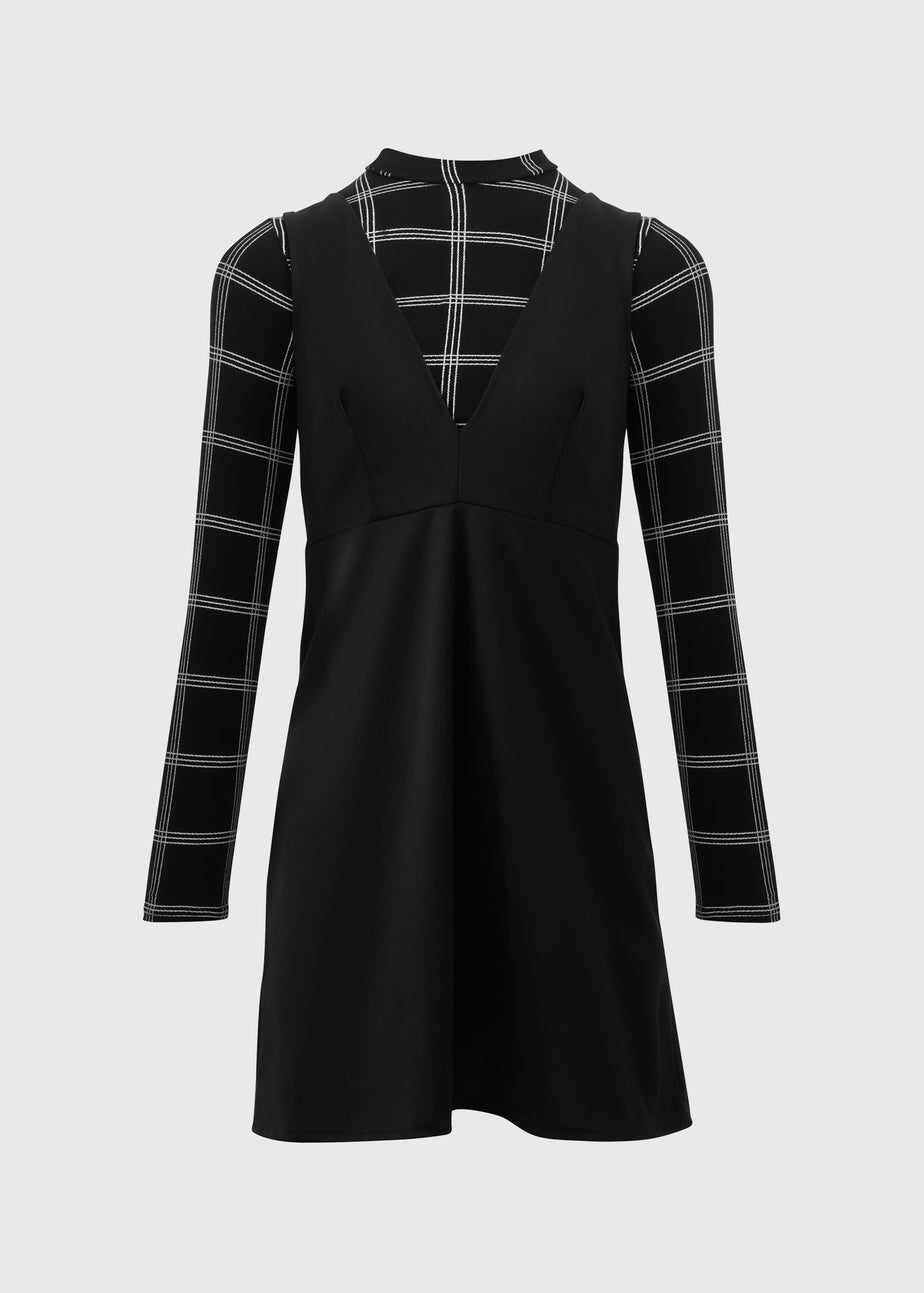 Black Mono Pinafore Dress