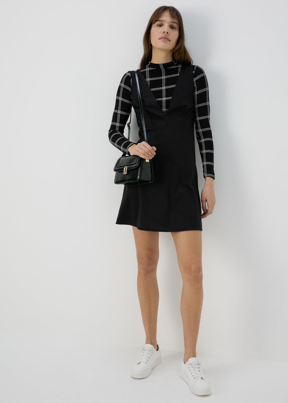 Black Mono Pinafore Dress