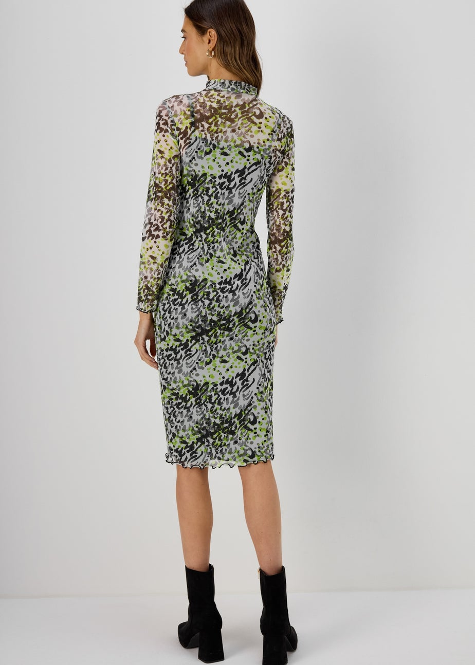 Multicolour Mesh Column Midi Dress