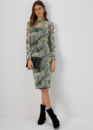 Multicolour Mesh Column Midi Dress