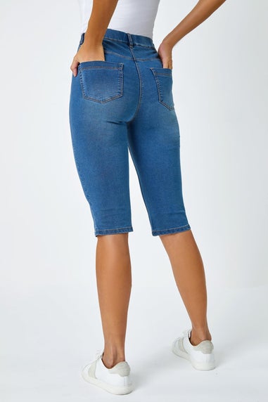 Roman Denim Stretch Knee Length Pedal Pusher