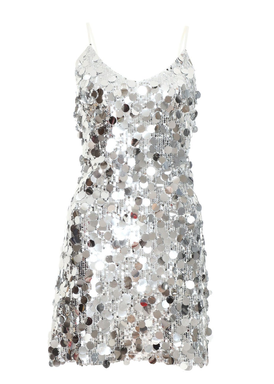 Quiz Silver Sequin Bodycon Dress