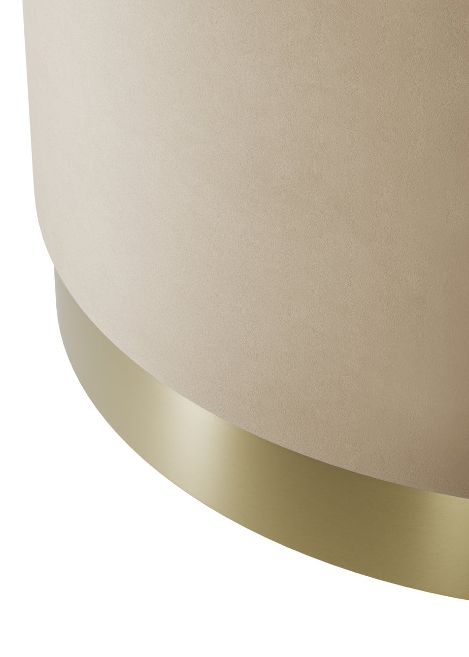 LPD Furniture Lara Pouffe Beige Velvet Large