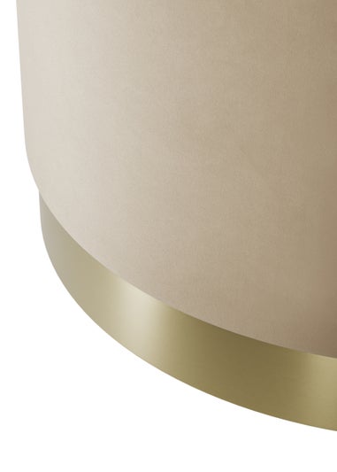 LPD Furniture Lara Pouffe Beige Velvet Large