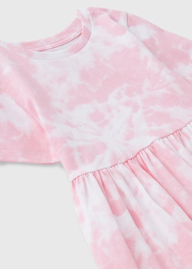 Girls Pink Tie Dye Dress (1-7yrs)