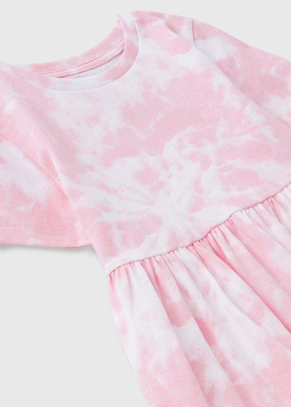 Girls Pink Tie Dye Dress (1-7yrs)