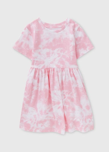 Girls Pink Tie Dye Dress (1-7yrs)