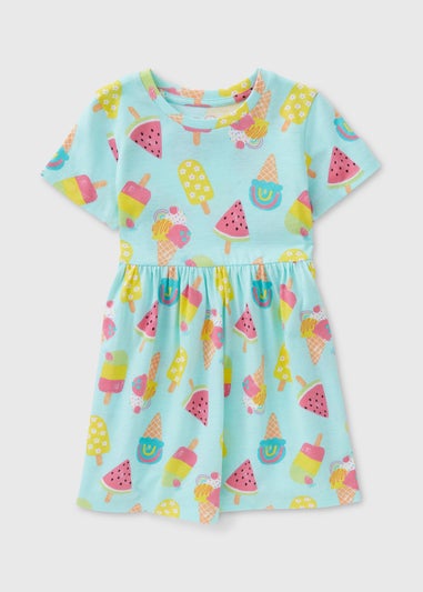 Girls Aqua Lolly Dress (1-7yrs)
