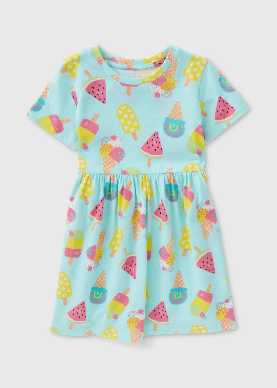 Girls Aqua Lolly Dress (1-7yrs)
