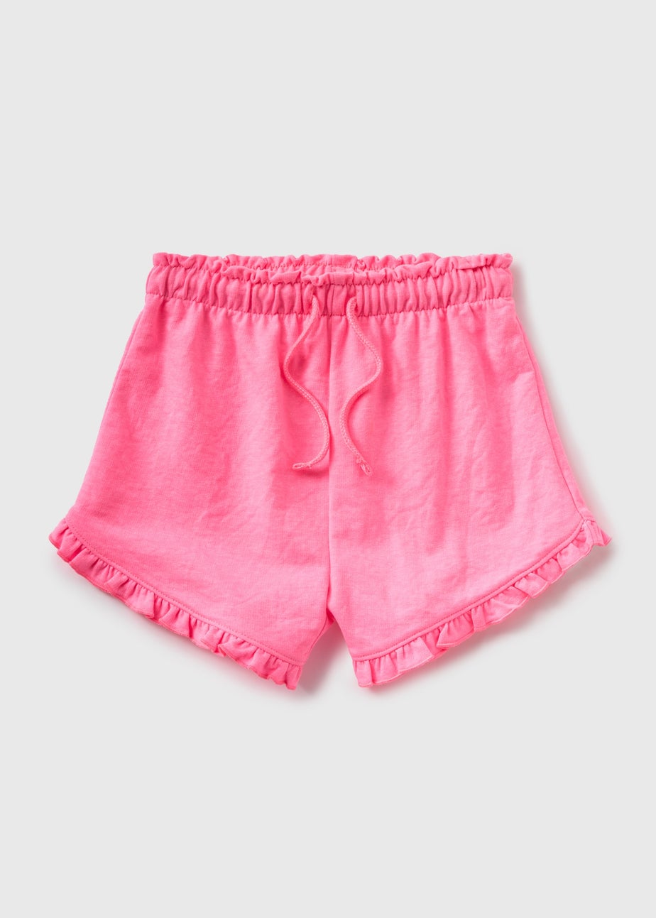 Girls Hot Pink Sweat Shorts (1-7yrs)