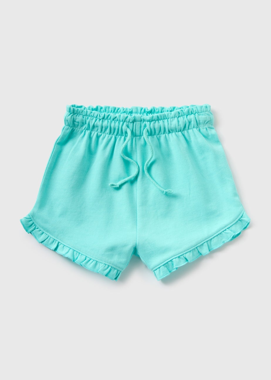 Girls Blue Aqua Sweat Shorts (1-7yrs)