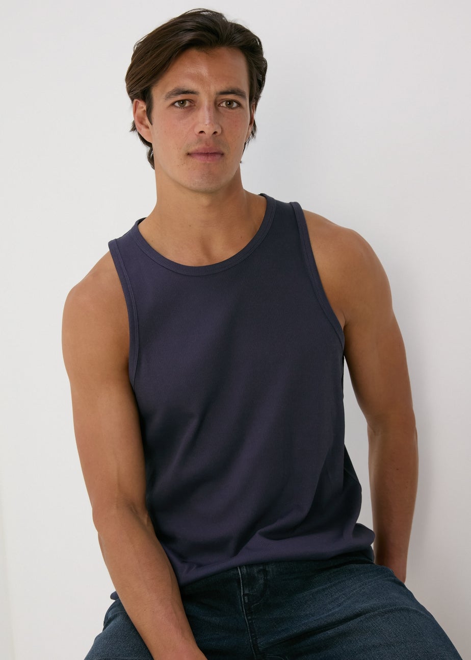 Navy Ribbed Vest