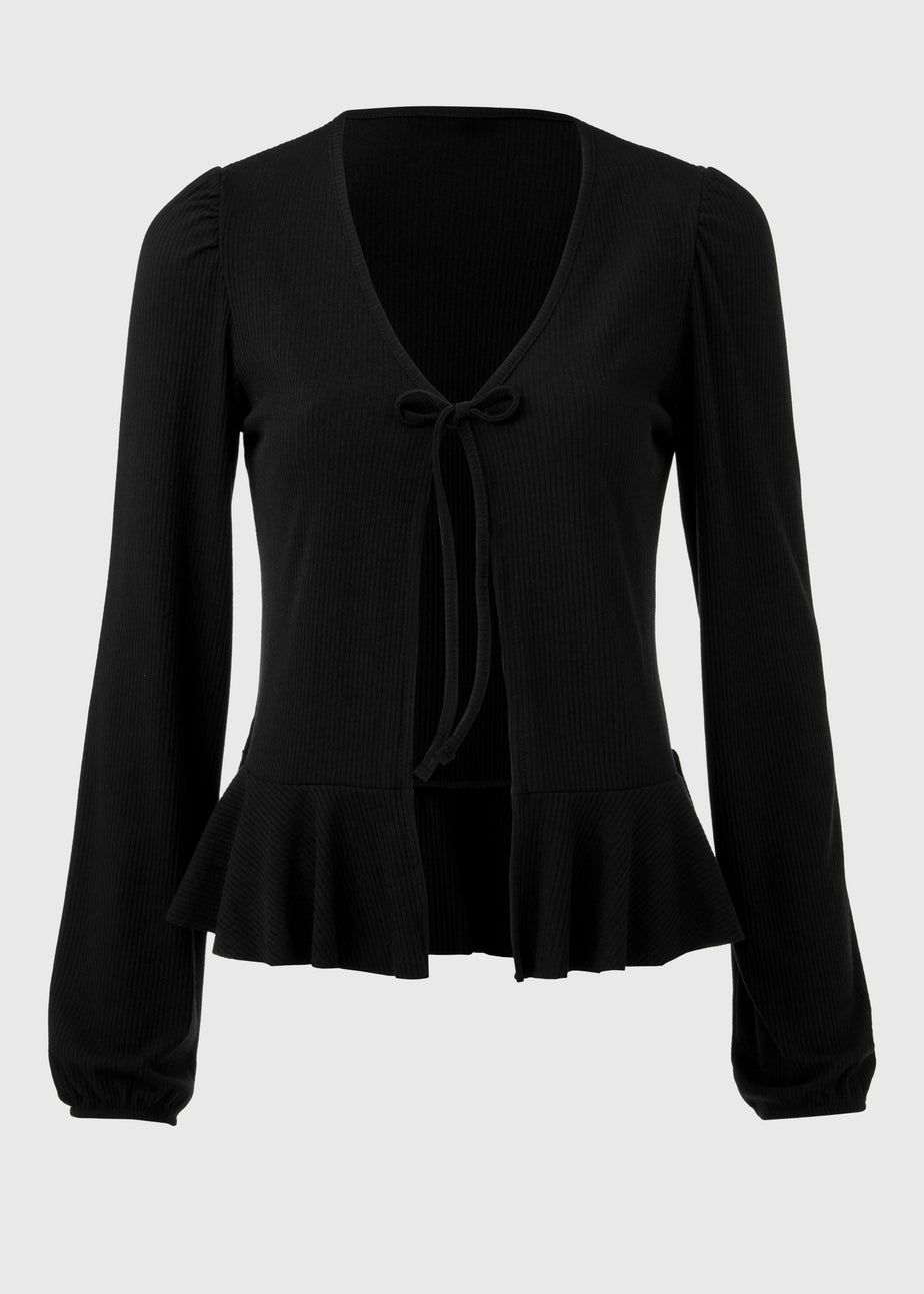 Black Tie Neck Cardigan