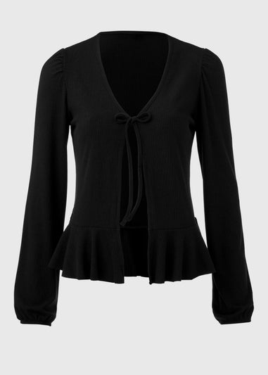 Black Tie Neck Cardigan