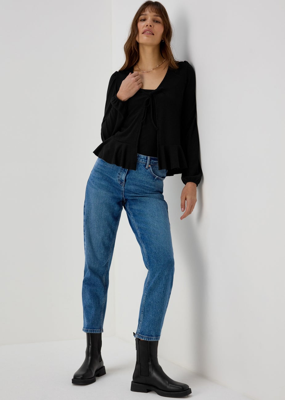 Black Tie Neck Cardigan