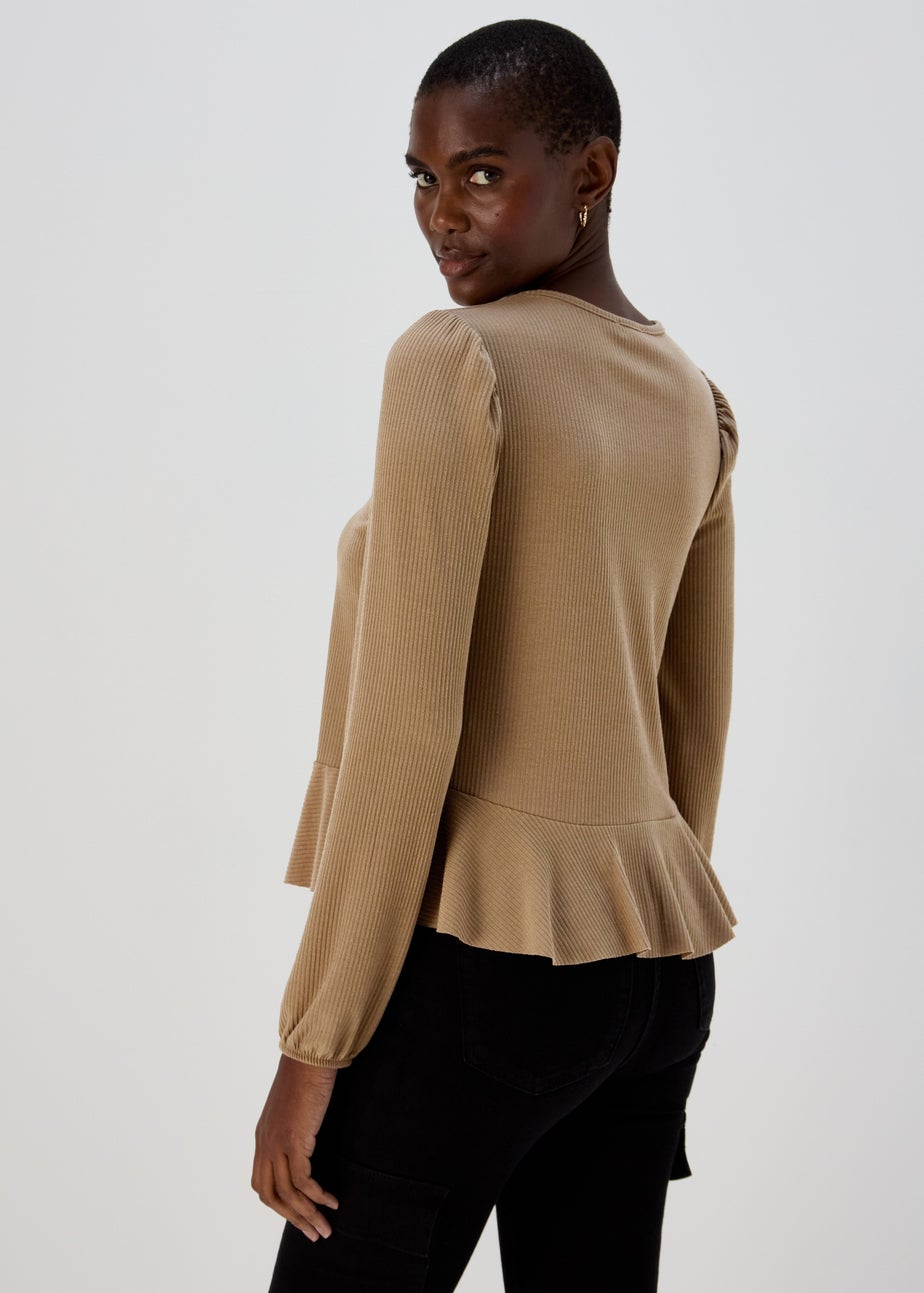 Brown Tie Front Cardigan