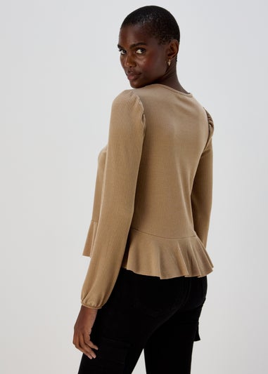 Brown Tie Front Cardigan