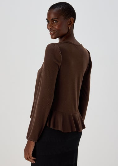 Chocolate Tie Neck Cardigan