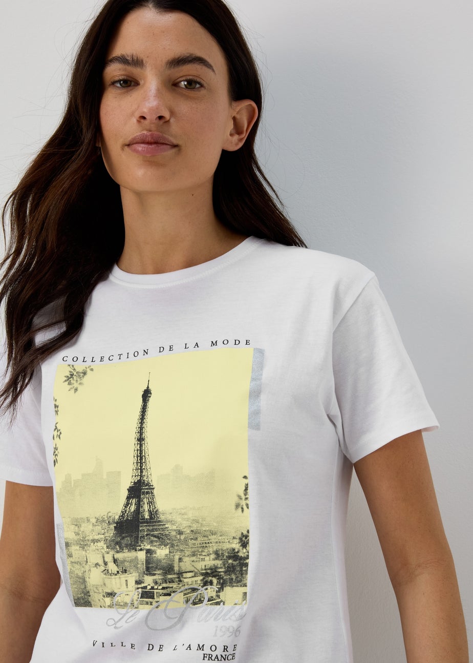 White Paris Foil T Shirt