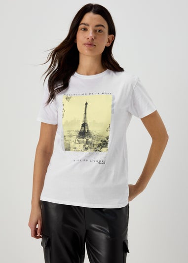 White Paris Foil T Shirt