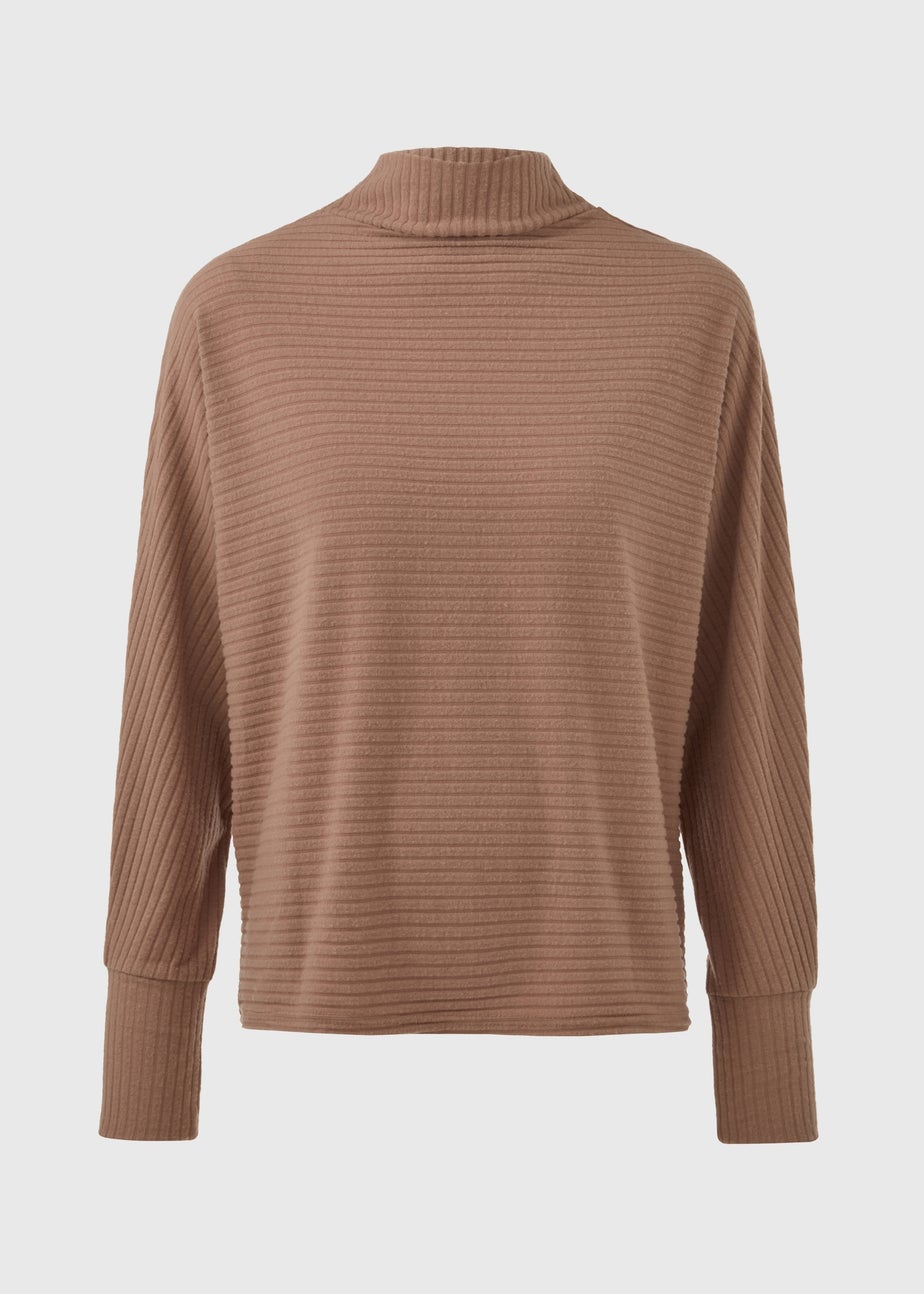 Natural Rib High Neck Top