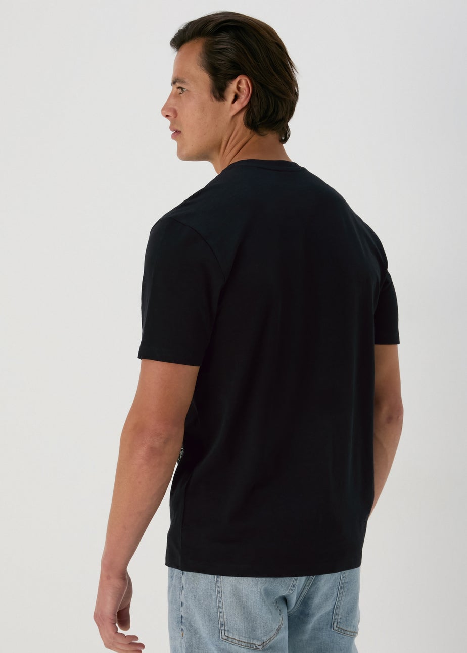 Black Abstract Embroidered T-Shirt