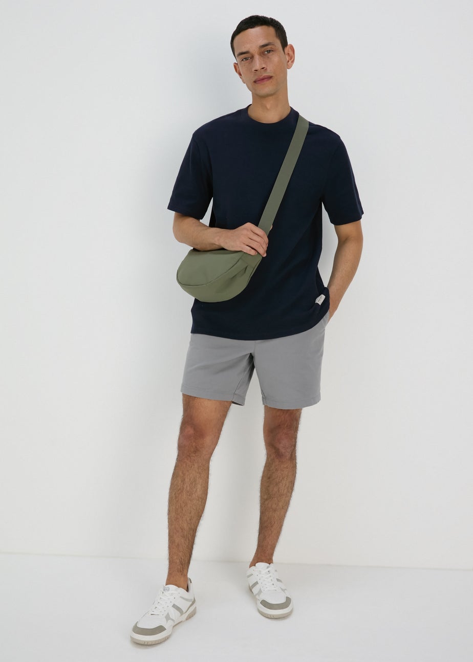 Navy Badge Textured T-Shirt