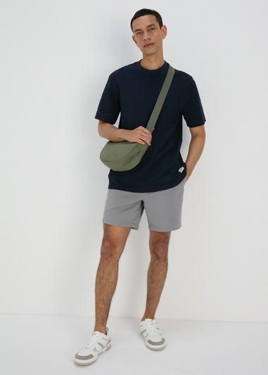 Navy Badge Textured T-Shirt